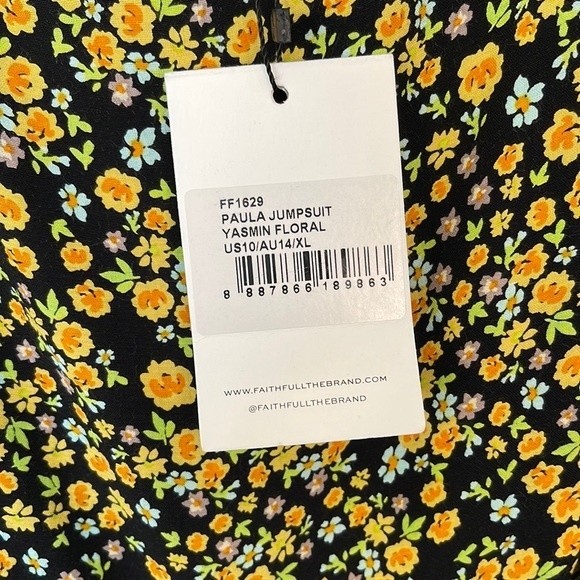 Faithfull the Brand Black and Yellow Floral Jumpsuit - Picture 9 of 13